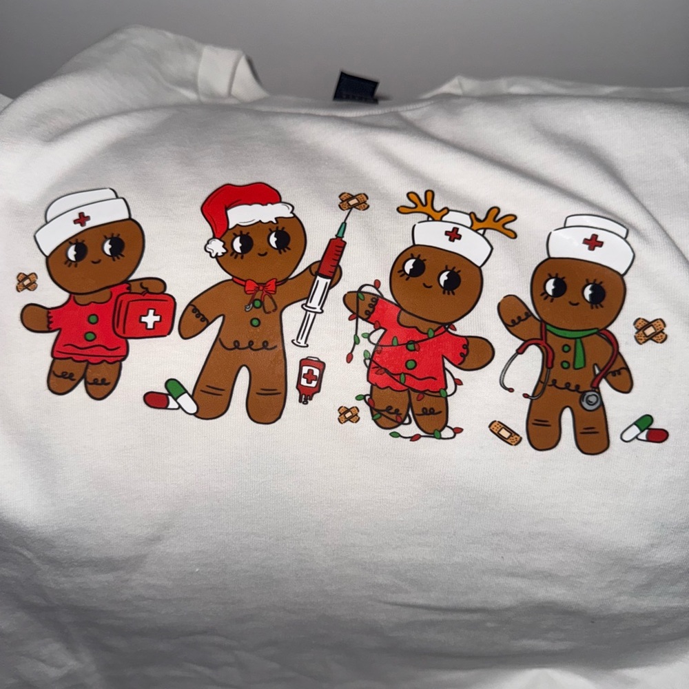 White Gingerbread Nurse Graphic Tee